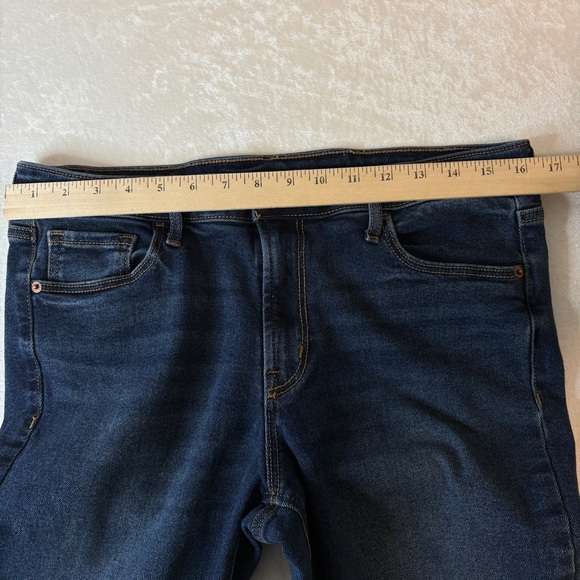 OLD NAVY Rockstar Demin Jeans Womens 12 Super Skinny Mid Rise Dark Wash - Picture 6 of 12